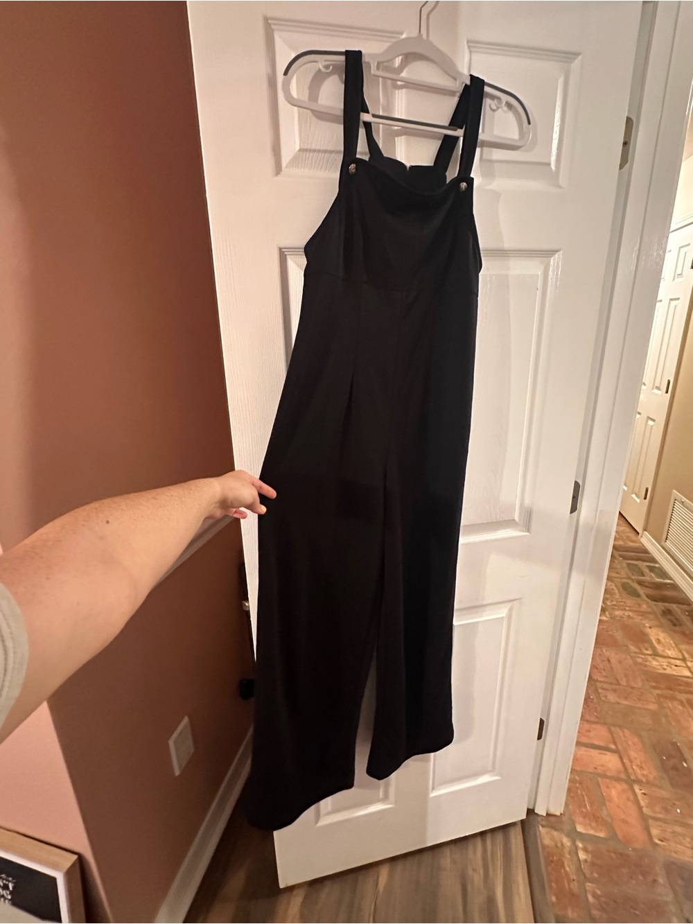 Street Code Black Wide-Leg Button-Strap Jumpsuit Like New Condition Vintage